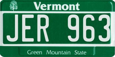VT license plate JER963