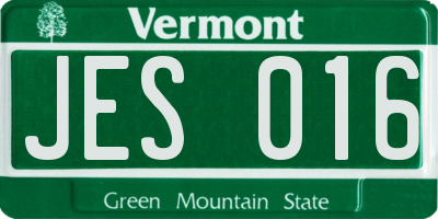VT license plate JES016