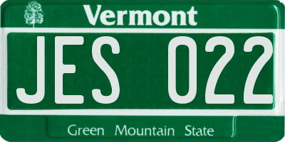 VT license plate JES022