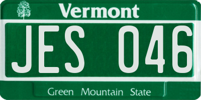 VT license plate JES046