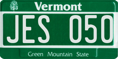 VT license plate JES050