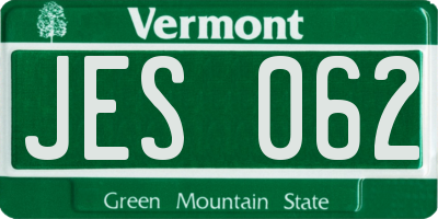 VT license plate JES062