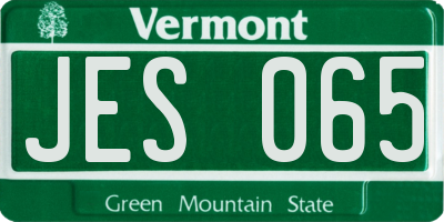 VT license plate JES065