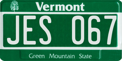 VT license plate JES067