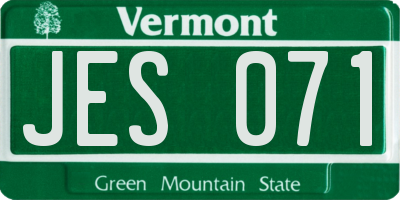 VT license plate JES071