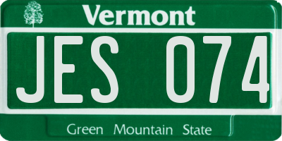 VT license plate JES074