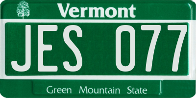 VT license plate JES077