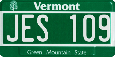 VT license plate JES109
