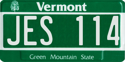 VT license plate JES114
