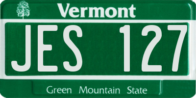 VT license plate JES127