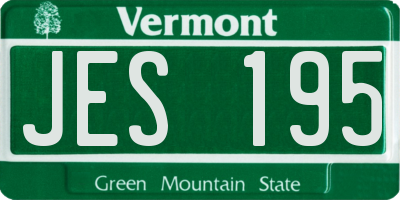 VT license plate JES195