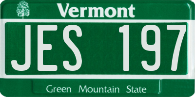 VT license plate JES197
