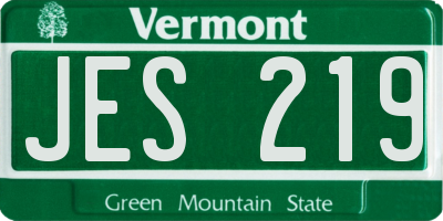 VT license plate JES219