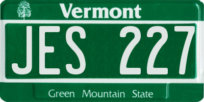 VT license plate JES227