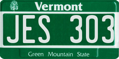 VT license plate JES303
