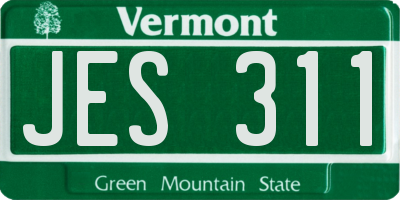 VT license plate JES311