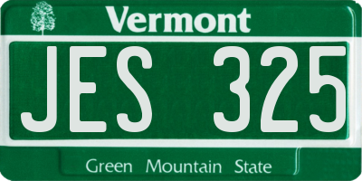VT license plate JES325