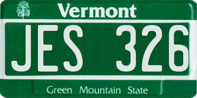VT license plate JES326