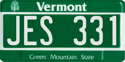 VT license plate JES331