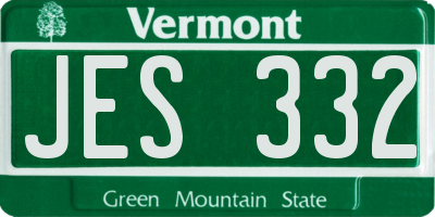 VT license plate JES332
