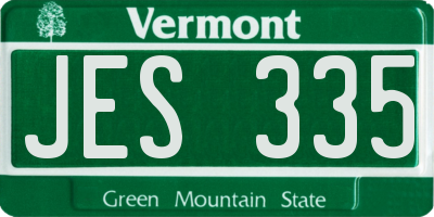 VT license plate JES335