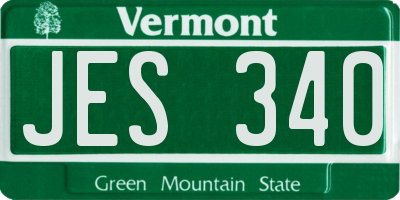 VT license plate JES340