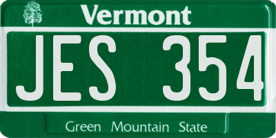 VT license plate JES354