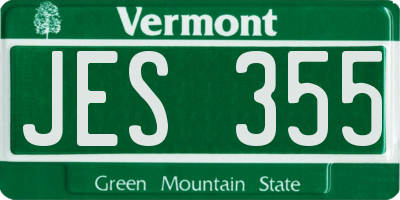 VT license plate JES355