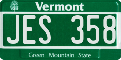VT license plate JES358