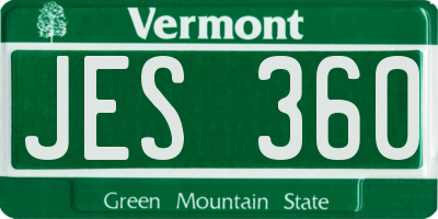 VT license plate JES360