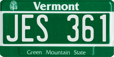 VT license plate JES361