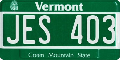 VT license plate JES403