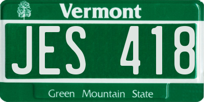 VT license plate JES418