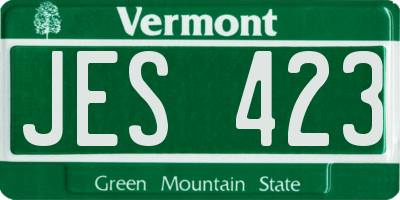 VT license plate JES423