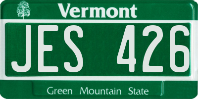VT license plate JES426