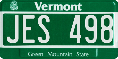 VT license plate JES498