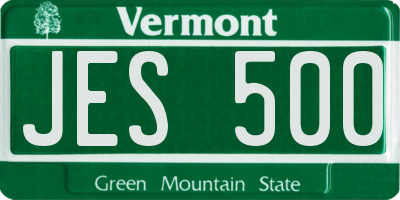 VT license plate JES500