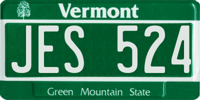 VT license plate JES524
