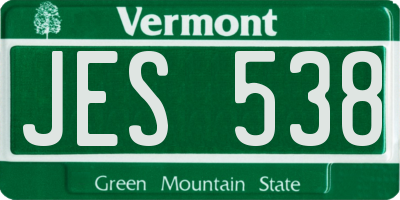 VT license plate JES538