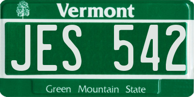 VT license plate JES542