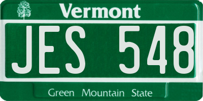VT license plate JES548