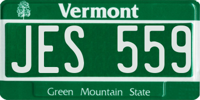 VT license plate JES559
