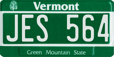 VT license plate JES564