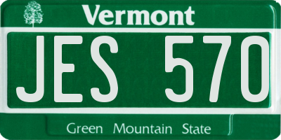 VT license plate JES570