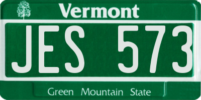 VT license plate JES573