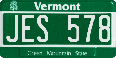 VT license plate JES578