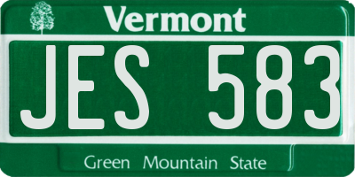 VT license plate JES583