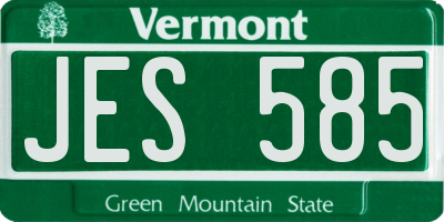 VT license plate JES585