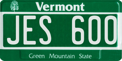 VT license plate JES600