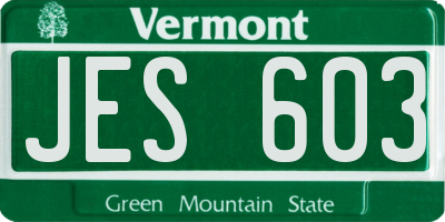 VT license plate JES603